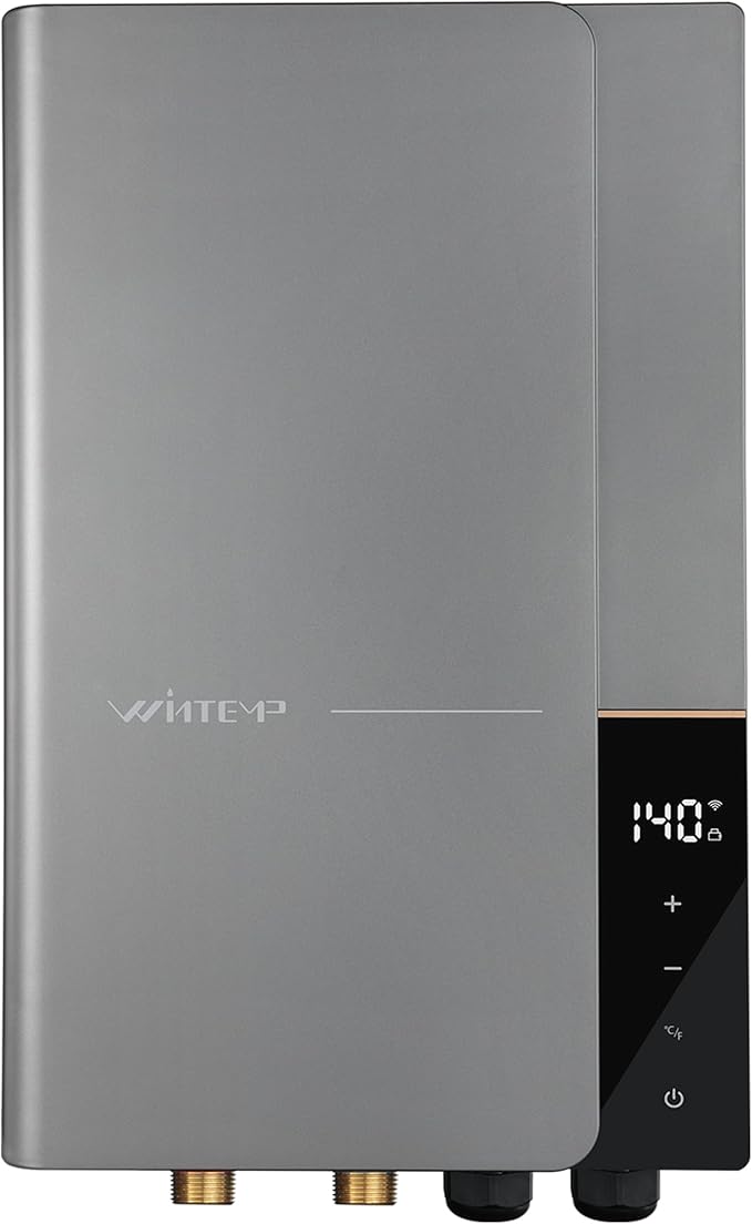 Electric Tankless Water Heater WINTEMP 27kW 240V, Whole House Hot Water Supply, On Demand Instant Endless Water Heater, with LED Temperature Display, WiFi Control, Up to 6.3 GPM, ETL Certified