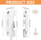 10 Pack Cam Action White Window Sash Locks, Security Window Latches Replacement Sash Lock, Replacement Sash Lock for Horizontal Sliding Windows and Vinyl Single or Double Windows