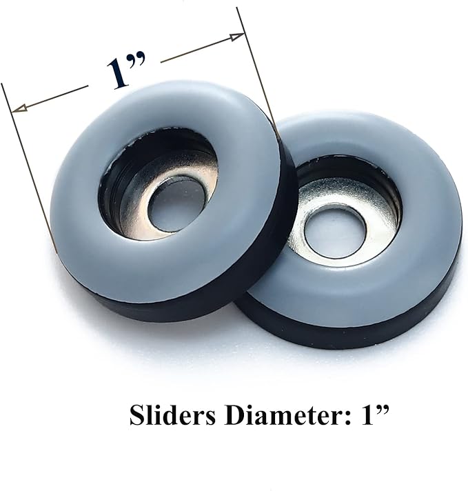 1" Screw on Furniture Glides Sliders-Furnigear PTFE (Teflon) Chair Leg Movers Sliders for Carpet and Hardwood Surface - Move Your Furniture Easy & Safely - Best Floor Protector (40pack)