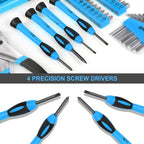 DNA MOTORING 39-Piece Household Tool Set General Repair Small Hand Tool Kit Storage Case for Home Garage Office College Dormitory Use, Blue, TOOLS-00008