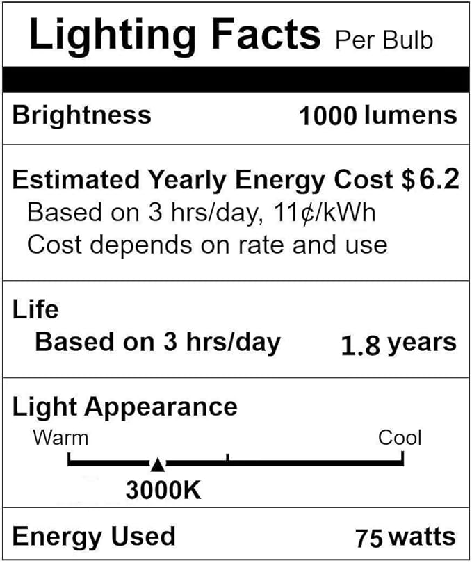 Vinaco PAR30 Flood Light 75W, 6 Pack High Brightness 1000LM, Warm White, Dimmable, Long Lasting, 120V with E26 Base