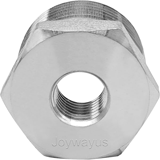 Joywayus Stainless Steel Hex Head Bushing Reducer Pipe Fitting 1 NPT Male × 1/4 NPT Female (Pack of 2)