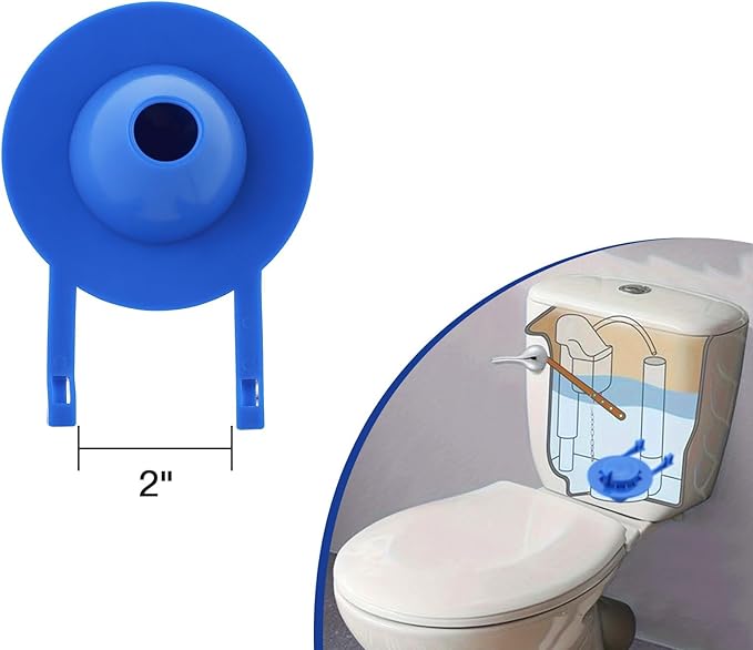 2 Pack Toilet Flapper Replacement Kit, 2 Inch Universal Toilet Stopper Flapper Compatible with American Standard Toilet Tank with Stainless Chain, High Performance, Easy to Install-Blue