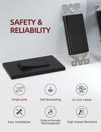 AIDA Single Pole Rocker Decora Light Switch, 15 Amp Self-grounding Electrical Light Switches, Residential Grade, UL Listed (50, Matte White, Wall Plate Included)