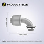 10 PCS 1/2" Liquid Tight Connector NPT Non-Metallic for PVC Electrical Flexible Conduit Angle Fittings - Sturdy, Quick Installation, UL Listed for Home Outdoor Tubes Tools