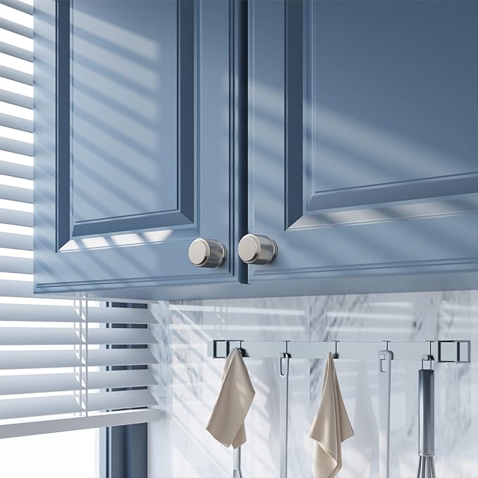 Amerdeco 10 Pack Brushed Satin Nickel Knurled Cabinet Knobs Kitchen Cabinet Pulls for Drawer Dresser, Cupboard and Wardrobe ZH0031