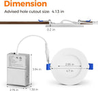 12 Pack 4 Inch LED Recessed Ceiling Lights with Night Light, Dimmable, 2700K-5000K 5 CCT Selectable, Canless Wafer Downlight with Junction Box, Ultra-Thin, 9W, ETL, White