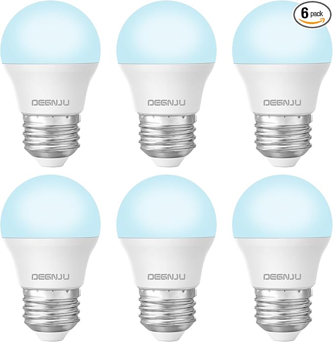 LED Refrigerator Light Bulb, 40W Equivalent, 120V, Fridge Light Bulb 5000K Daylight White, A15 Appliance Bulb 5.5W for Freezer, 650LM, E26 Standard Base, 120V, Non-Dimmable, 6 Pack