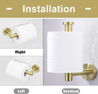 TURS Brushed Gold Bathroom Hardware Set 5 Piece, SUS304 Stainless Steel Bath Towel Bar Set, 24 Inch Bathroom Accessories Kit Wall Mounted