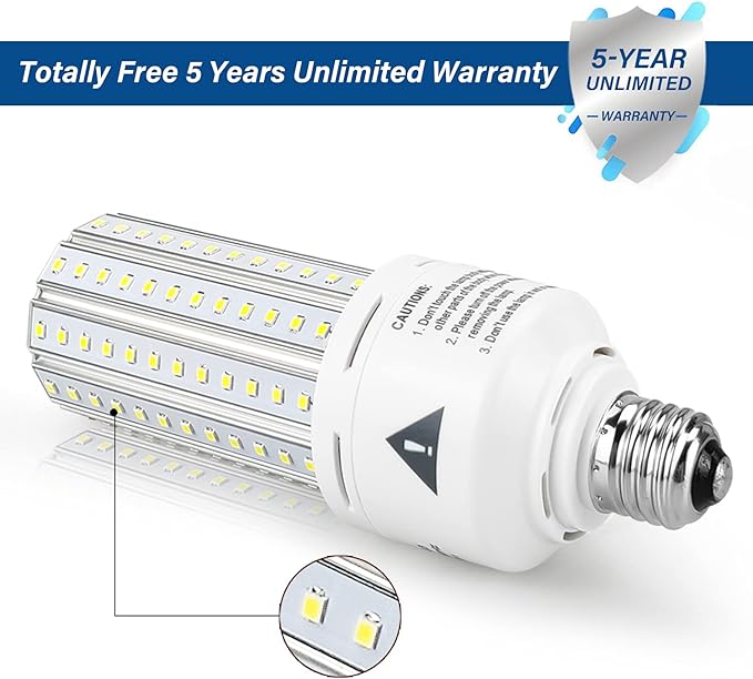 Mafuken 500W Equivalent LED Corn Light Bulb 7500 Lumen Led Bulbs 60W Super Bright 5000K Cool Daylight White E26/E27 Medium Base for Outdoor Indoor Workshop Garage Warehouse Factory Backyard… (A)