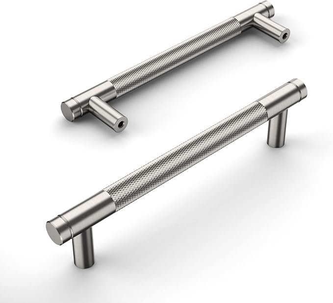 Amerdeco 10 Pack Brushed Satin Nickel Cabinet Hardware - 6.25 Inch(160mm) Hole Center Drawer Pulls for Kitchen, Bathroom, Dresser