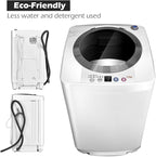 Giantex Portable Washing Machine, Full Automatic Washer and Dryer Combo, with Built-in Pump Drain 8 LBS Capacity Compact Laundry Washer Spin Dryer for Apartment RV Dorm
