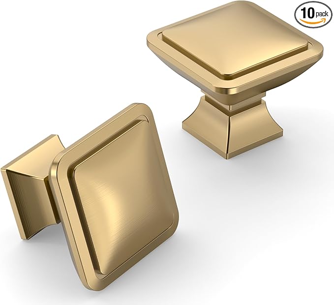 10 Pack Champagne Bronze Cabinet Knobs Kitchen Cabinet Pulls Champagne Hardware for Cabinets Cupboard Drawer