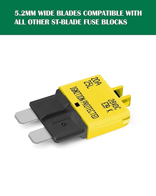 LENKRAD Automotive 20 Amp ATC/ATO Resettable Fuse 20A Manual Reset Standard Blade 20Amp Fuses Manual-Reset Circuit Breaker 20A for Car Truck RV Marine Boat Trolling Motorhome, 5 Pack