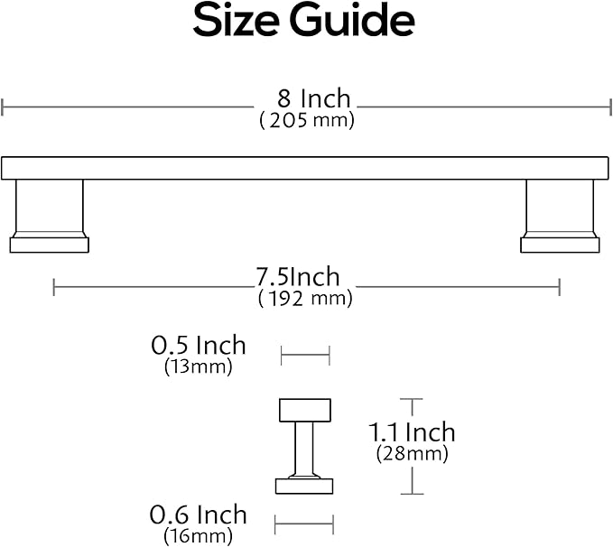 Alzassbg 10 Pack Oil Rubbed Bronze Cabinet Pulls, 7-1/2 Inch(192mm) Hole Centers Kitchen Cabinet Handles for Cabinets and Drawers AL3061ORB
