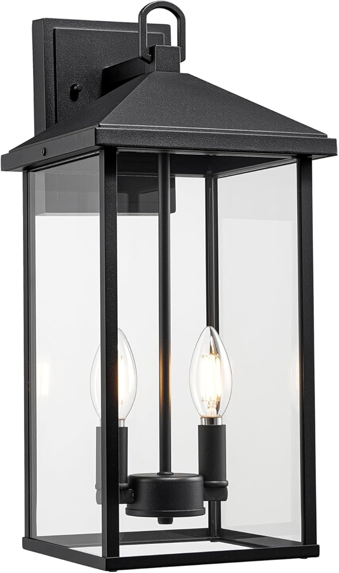 Darkaway Outdoor Wall Lights for House, 17 Inch Tall Exterior Lighting Fixtures Wall Mount Outdoor Porch Lights Outside Sconce Lights with Clear Glass for Patio Hallway Garage E12 Socket