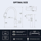 DAYONE Touchless Brushed Gold Kitchen Sink Faucets with Soap Dispenser, Pull Down Motion Sensor Hand-Free Single Handle Faucet for Kitchen Sink High Arc, DAY136TL-BTG