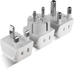 Ceptics African Travel Adapter Set 2 in 1 USA to Africa, S. Africa, Nigeria, Ghana, Uganda (Type M, E/F, Type G) - 3 Pack (Does Not Convert Voltage)
