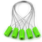500 pcs Tamper Proof Security Cable Wire Seals Numbered Pad-Lock Pull-Tite Security Tag Straps for Trailers, Cargo, Truck (Green)