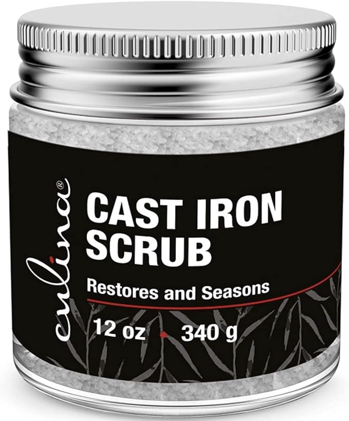 Culina Cast Iron Cleaning & Restoring Scrub | Removes Rust Without Scratching & Care Before Cleaning, Washing & Seasoning | 100% Natural | for Cast Iron Skillets, Pans & Cookware