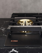 FOTILE GLG36501 36” Black Tempered Glass 5-Burner Gas Cooktop, Tri-Ring 18,000 BTUs Left Burner with Flame Failure Protection Removable Grates and Installation/LP Kit