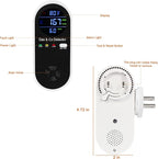 Combination Gas & Carbon Monoxide Detector, Plug in Carbon Monoxide Alarm,Natural Gas Detector,Propane,Methane,4-in-1 Combustible Gas & CO Detector with Fahrenheit(°F) & Humidity for Home,RV,Apartment