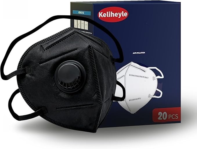 Head Mounted Face Dust Mask 20PCS,7 Layer Breathable Valve Disposable for Protection Construction Sanding Adult