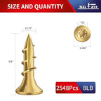 #8 x 5/8" Deck Screws (2548Pcs) 8lb. Exterior Wood Screws. Carbon Steel, Tan, Flat Head, Rust Resistant epoxy Coated, with T25 Star Bit