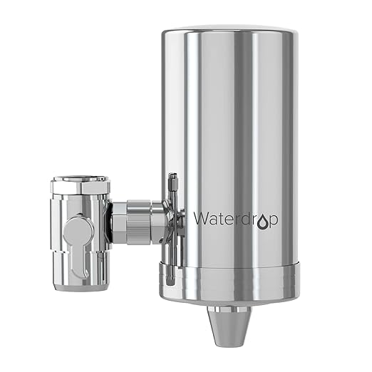 Waterdrop Water Filter for Sink Faucet, 360° Rotating Stainless Steel, NSF Certified Water Purifier for Kitchen Sink, 3 Months Long Lasting Tap Water Filter, Reduce Chlorine, 1 Filters