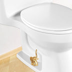 2PCS Toilet Bolt Covers Decorative, Ceramic Toilet Bolt Caps for Bottom Screws, Easy to Install Cute Bathroom Decor, Animal-Shaped Bowl Screw Cover Set Protectors for Modern Home (Gold, Elephant)
