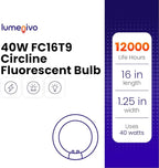 lumenivo FC16T9 40W Circline Fluorescent Bulb Replacement 16 Inches - T9 Bulb with 4-Pin Base (G10Q-4) – 2700K Warm White - 1 Pack