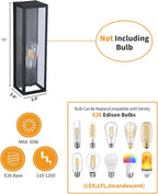 Outdoor Wall Sconces,Waterproof Porch Light Patio Light, Matte Black Wall Light with Clear Glass Shade for Garage, Patio, Doorway, Hallway