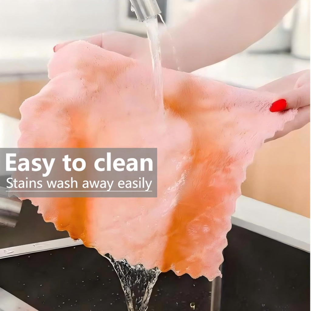 Dual-Purpose Microfiber Cleaning Cloths, 12-Pack, 6x10 inches, Pink and Mint Green, Kitchen and Household Cleaning Towels