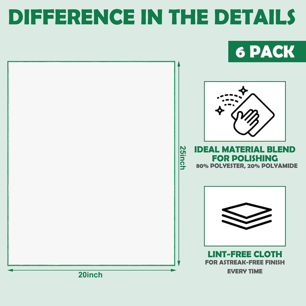 VitalCozy 6 Pcs Wine Glass Polishing Cloths Large Microfiber Cleaning Cloths 25 x 20 Inch Lintless Towels for Drying Wine Glasses Cleaning Window Stemware Dishes Glassware (Burgundy, Blue, Green)