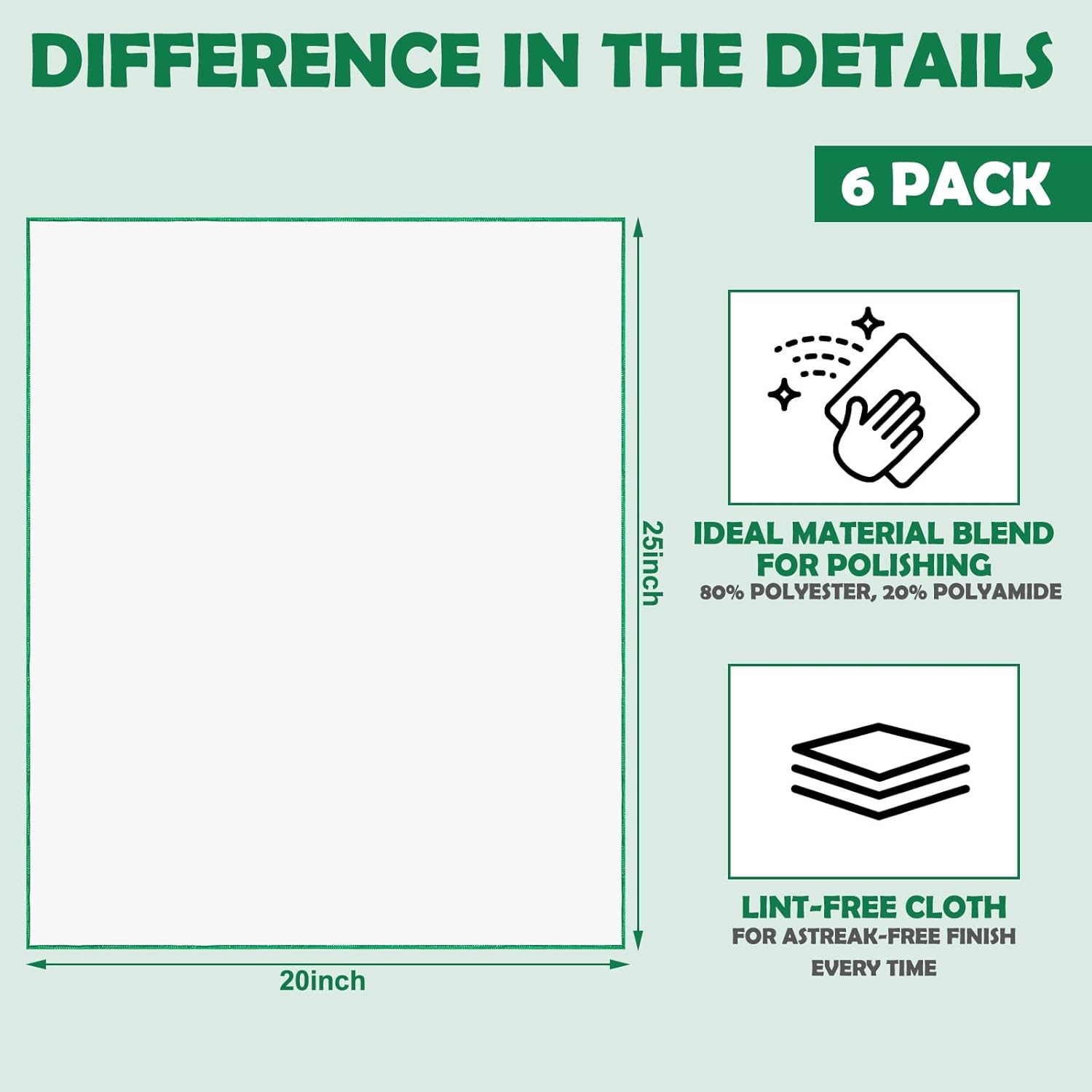 VitalCozy 6 Pcs Wine Glass Polishing Cloths Large Microfiber Cleaning Cloths 25 x 20 Inch Lintless Towels for Drying Wine Glasses Cleaning Window Stemware Dishes Glassware (Burgundy, Blue, Green)