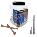 Wood Screws #8 x 2 732pcs(Approx), Tan Ruspert Coating Exterior Deck Screws, Torx/Star Drive Flat Head,Twist Shank, Cut Tip/Thread, Bit Included, 5.5 lb/Box