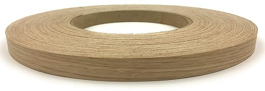 Edge Supply White Oak 3/4 inch X 50 ft Wood Veneer Edgebanding Preglued Roll - Flexible Wood Tape, Easy Application Iron On with Hot Melt Adhesive. Smooth Sanded Finish. Made in USA