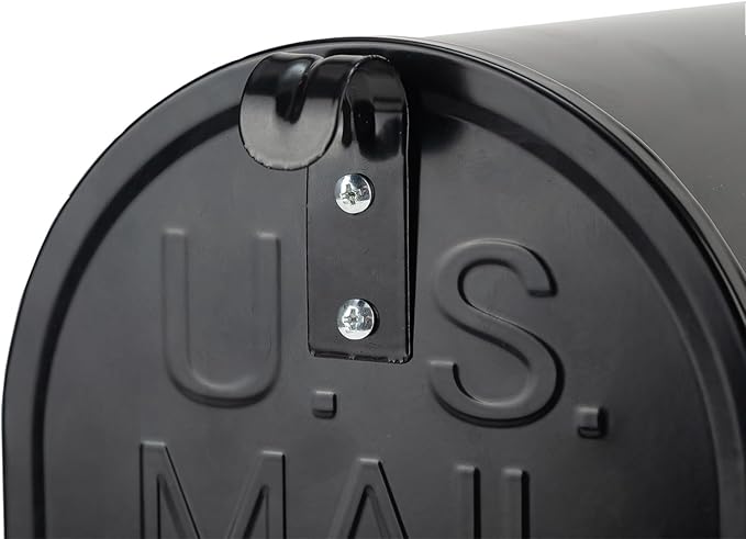 Black Metal Mailbox, Galvanized Steel Outside Mailboxes, Standard Medium Capacity, 20 x 8.7 x 6.7 Inches