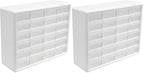 Akro-Mils 24-Drawer Plastic Drawer Storage Cabinet for Garage Organization, Bead Organizer, Building Bricks Storage, Teacher Toolbox, Makeup Organizer, 20-Inch W x 6-Inch D x 16-Inch H, 10124 White