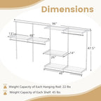 Giantex Closet Organizer System, 4-8 FT Wall-Mounted Closet Shelves and Rod, Adjustable Closet Organization w/ Hanging Rod, DIY Expandable Modular Metal Wire Shelving for Laundry Bedroom (White)