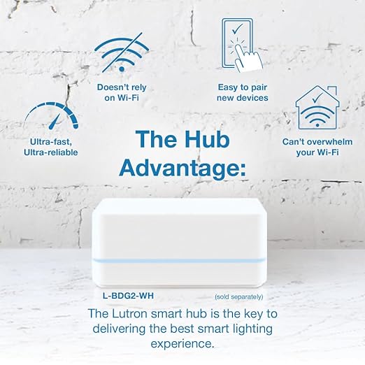 Lutron Diva Smart Dimmer Light Switch for Caseta Lighting (Lutron Smart Hub Required), for LED Lights, 150W, Single-Pole/3-Way, No Neutral, Light Almond (DVRF-6L-LA)