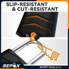 SEPOX 4PCS Large Combination Padlock, Long Shackle Outdoor Combo Lock 2.2" 55mm Heavy Duty Weatherproof, Ressetable 4Digital, Security Aluminum Body,Uncuttable Shackle, for Home, School, Gate, Garden