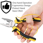 DOWELL Lineman's Pliers - 8 Inch Combination Pliers with Cutter, Nickel Chromium Steel Construction, Professional Handle