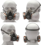 Respirator Gas Mask Reusable Half Face Cover with Filters for Painting,Spraying,Woodworking,Construction,DIY and Professional Work Protection Against Dust,Fumes,Organic Vapor,Chemicals,Asbestos 6200