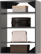 ROOMTEC 31.5" Shelf Short Tower Closet Unit, Modular Closet System with Shelf, Wardrobe Organizer for Bedroom or Walk-in Closet, Wall Mounted, Customizable Clothes Storage Unit, Black