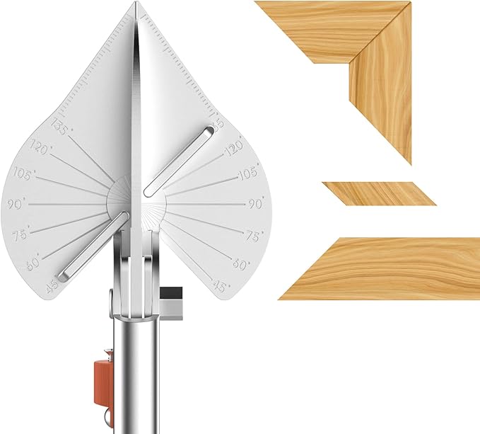 FLORA GUARD Miter Shears, Trimming Scissors for Angular Cutting of Molding, Adjustable at 45 to 135 Degrees, Hand Tool for Baseboard, PVC, DIY, Carpentry, and Crafts, with 2 Replacement Blades