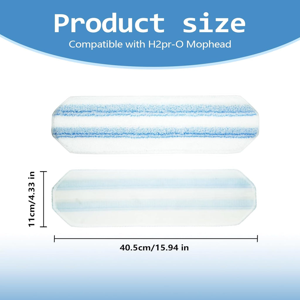 6 Pack Mop Replacement Pads for Ocedar H2prO Flat Mop System, Washable and Reusable Handle Pads Refills for Floor Cleaning