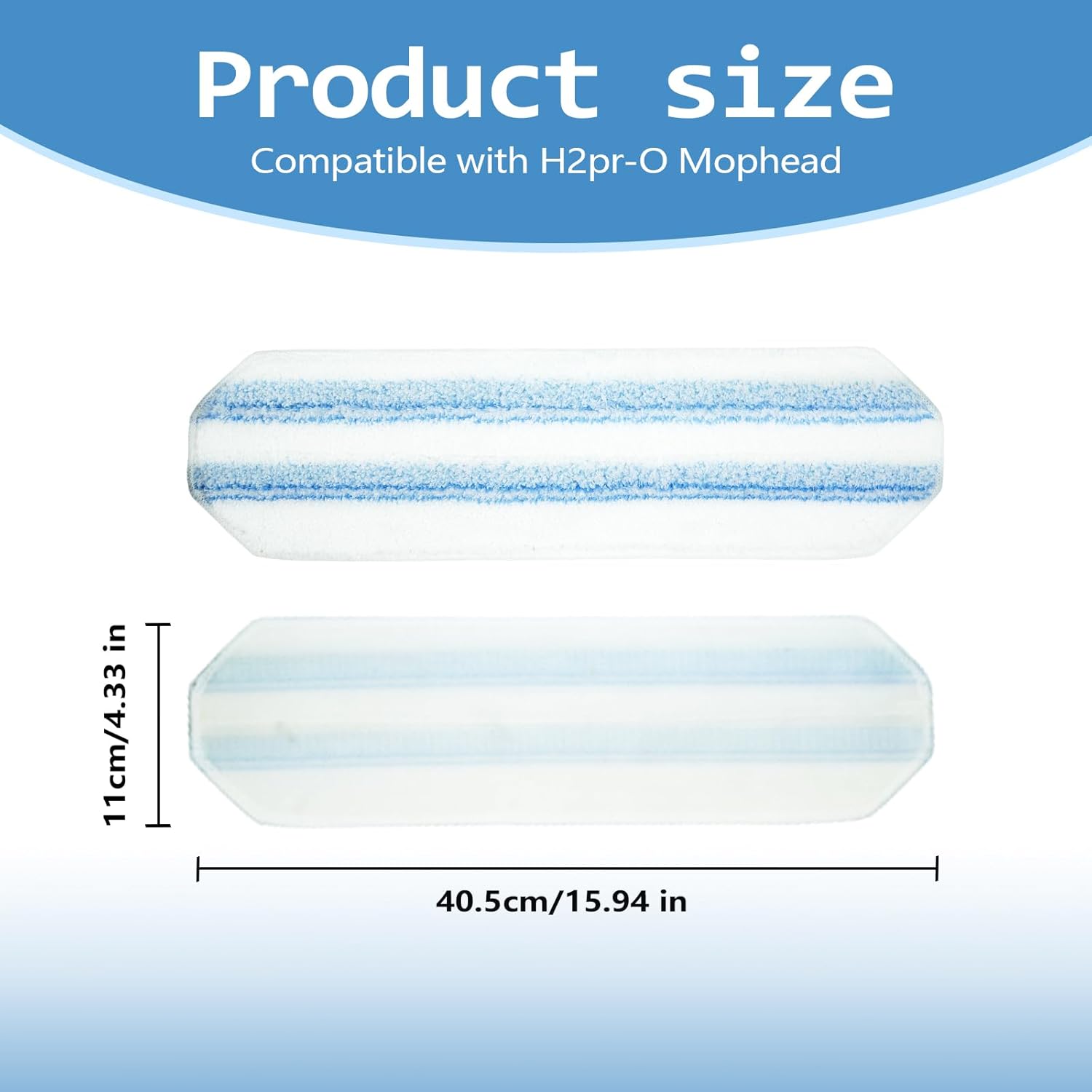 6 Pack Mop Replacement Pads for Ocedar H2prO Flat Mop System, Washable and Reusable Handle Pads Refills for Floor Cleaning