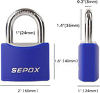 SEPOX® Large Outdoor Padlock, Heavy Duty 50mm 2" All-Weather Keyed Padlock - Solid Steel Body with 3pcs Keys, Waterproof Blue Cover, Ideal for Gates, Fences, Chain, Gym Lockers, Toolboxes & Sheds