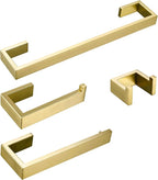 BAGNOLUX Brushed Gold Towel Bar, Bath Towel Holder 304 Stainless Steel, Towel Racks for Bathroom, Square Bathroom Accessories Set Towel Bar Set Heavy Duty, Brushed Light Yellow Gold